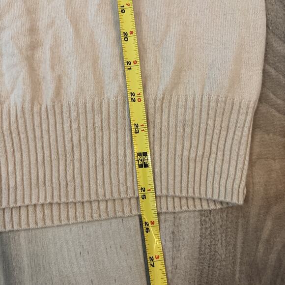 Tory Burch Sweater Womens Small Wool Cashmere Blend Tory Logo Cream Crew - Picture 7 of 8